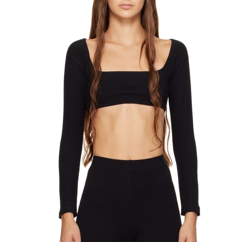 SOLD Gil Rodriguez Black El Tigre Chiquito Long Sleeve Cropped Top